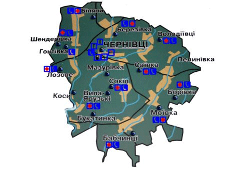 Карта с.м.т.Чернівців